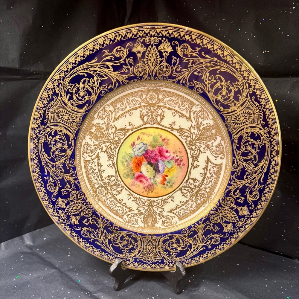 Royal Worcester Blue and Gold Decorative Plate